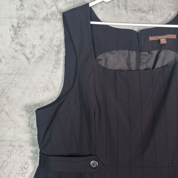 Merino Black Sleeveless Striped Fully Lined Midi Dress Size 22W - Picture 8 of 12